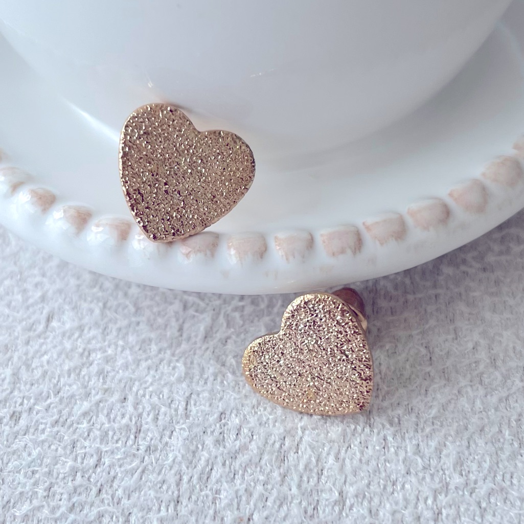 Heart Shaped Glitter Studs